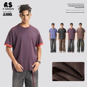 Camiseta de Manga Corta para Hombre y Mujer, Estilo Retro, 230G, Algodón Transpirable y Absorbente de Humedad, Corte Holgado - Product Image 2