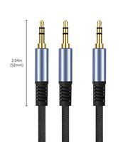 Kabel Splitter Stereo TRS 1/8 "Male ke Dual Male 3.5mm Y-Splitter Kabel Audio Stereo untuk Speaker Headphone Ponsel PC Laptop