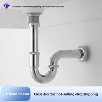 Bassin en acier inoxydable tuyau de vidange lavabo en forme de U Anti-odeur comptoir bassin évier mur Drain P-Bend S-Bend tuyau de vidange
