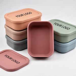 Custom 700ml 1300ml Eco Friendly Bpa Free Food Grade Compartment Food Storage Container Snack Lunchbox Silicone Bento <b>Lunch</b> <b>Box</b> - Product Image 1