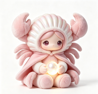 Figurines Magiques Jumelles du Zodiaque Gemini Personnalisées OEM en PVC et ABS avec Cape en Peluche Douce et Moelleuse, Boîte Mystère Constellation, Jouet Artistique