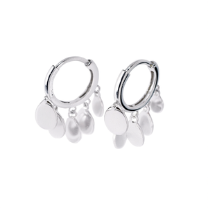 Gold <b>Hoop</b> <b>Earrings</b> With Dangling Discs And Teardrop Shapes For Women Trendy <b>Fashion</b> Jewelry Zinc Alloy E519 - Product Image 1