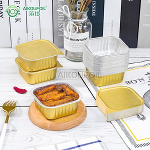 Cấp thực phẩm nhôm khay vuông và hình chữ nhật hình dạng súp Takeaway container với nhiệt niêm phong máy PE & PP loại nhựa - Product Image 5