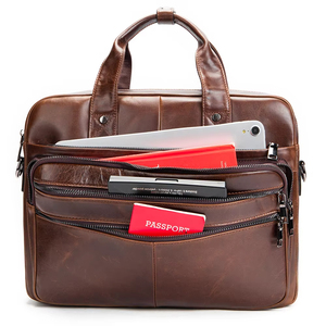 Porte-documents vintage personnalisé en cuir véritable pour hommes sac à documents de bureau d'affaires compartiment pour ordinateur portable porte-documents élégant pour hommes pour ordinateur portable - Product Image 4