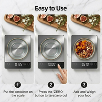 Balance de cuisine numérique à grande plateforme en acier inoxydable avec écran LED OEM, balance alimentaire en acier inoxydable