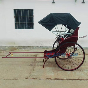 Rickshaw romantique et classique, de haute qualité, très vendu, rouge, chariot à traction manuelle, transport spécial - Product Image 4