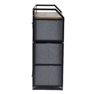 Fabric Storage Cabinet 4 Drawer Fabric Dresser Organizer Vertical Storage <b>Tower</b> Units with Steel Frame - Product Image 3