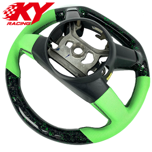 Volante deportivo personalizado de fibra de carbono forjada verde con cuero verde, adecuado para Chrysler 300 300C SRT SRT8 200 200S - Product Image 3