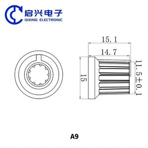 A9 kenop potensiometer plastik 6mm, tombol kontrol Volume 6mm putih merah hijau biru kuning oranye - Product Image 6
