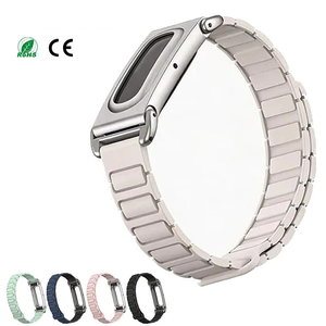 FORWELLENY Bracelet de <span class=keywords><strong>montre</strong></span> en silicone à rainures magnétiques avec cadre de protection métallique assorti, bracelet de remplacement pour Google <span class=keywords><strong>Fitbit</strong></span> Air - Product Image 1