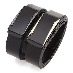 Genuine Leather Men's Belt Cowhide Steel Buckle Rectangular Formal Style Durable Business Use - Product Image 1
