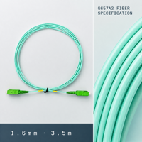 Kabel tambalan Aqua Sm Aqua, 1.6mm 3.0mm 9/125 Sc/apc ke Sc/apc 1.5m 3.5m putih Simplex kabel Patchcord sc