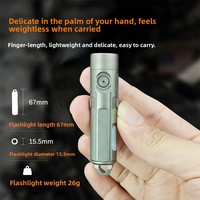 [Logo personnalisé] Lampe torche miniature EDC ultra-fine en alliage de titane rechargeable haut de gamme, torche à LED tricolore pour porte-clés, idéale pour les déplacements