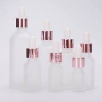 Flacons compte-gouttes en verre givré de 5 ml à 100 ml pour huiles essentielles avec bouchon compte-gouttes