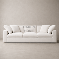 Canapé 3 places OAKEN Cloud pour salon moderne, tissu en lin de luxe, assise profonde, confort, mobilier de salon, canapé rembourré