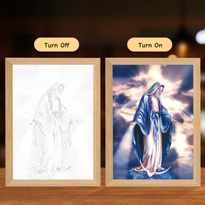 Tự làm tùy chỉnh Led Jesus đèn 4D Christ Khung ánh sáng ban Đêm HiệN ĐạI Tôn Giáo Hình ảnh trang trí nội thất Christian tác phẩm nghệ thuật Tường Phòng Ngủ - Product Image 5