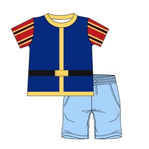 HIPPO KIDS Maillots de bain personnalisés pour garçons en bas âge, ensemble de maillots de bain deux pièces pour enfants, manches courtes, protection contre les éruptions cutanées, ensemble de plage, maillot de bain - Product Image 2