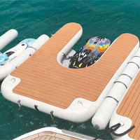 Conception personnalisée 1.4x1m Bateau à moteur Tube en PVC Station de Jetski gonflable Jet Ski C Dock avec sac à eau
