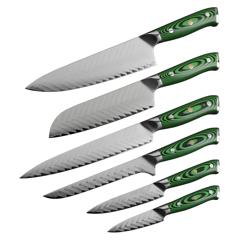 Utensilios de cocina de acero inoxidable, rollo de bolsa para cuchillos de chef, cuchillo Damasco para el hogar y la cocina