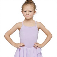 Maillots de Ballet para Niñas Pequeñas, Vestidos con Falda, Camisola de Gasa, Algodón, Spandex, Cintura Elástica, Sin Mangas, para Entrenamiento