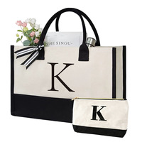 Sac fourre-tout pratique avec impression personnalisée des initiales, cadeau pour maman, professeur, sœur, à utiliser au quotidien avec des poches zippées