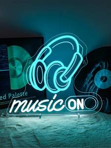 Musique sur enseigne au néon Décoration murale rythmique à LED pour DJ Studios Enseignes au néon personnalisées - Product Image 6