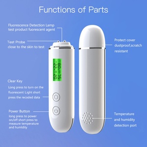 Analyseur de peau rechargeable 2024 pour usage domestique, détecteur de fluorescence, testeur d'hydratation, d'huile et d'élasticité du visage - Product Image 3