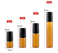 Botol minyak esensial dengan bola rol, rol parfum kaca Amber bening TES 1ml 2ml 3ml 5ml 10 Ml Mini 1ml