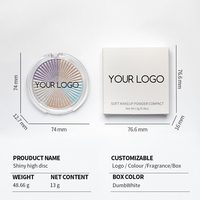 Palette de contour et d'enlumineur pressé 5 couleurs 13g, poudre vegan haute pigmentation, maquillage éclaircissant pour le visage, marque privée
