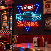 Enseigne lumineuse néon décorative personnalisée avec logo classique pour garage, pub, café, espace de divertissement, affichage mural