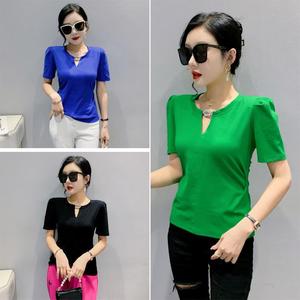 Camiseta de Verano Nueva, Estilo Urbano, Color Sólido, Manga Corta, para - Product Image 2