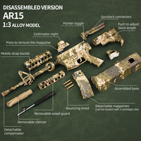 Modèle de pistolet miniature AR15 en métal à l'échelle 1:3, camouflage, kit de construction, modèle de pistolet en métal pour adultes, vente en gros