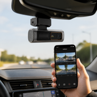 Oikay Cámara de Coche Inteligente 4G de Doble Canal 2K Delantera 1080P Trasera con GPS, Monitor de Estacionamiento, Visión Nocturna y Gestión de Flotas con Detección de Colisión
