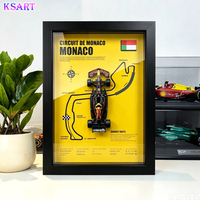 Modèle de voiture de course en alliage Ksart F1, décoration murale 3D, cadre photo peint à la main, artisanat exquis pour garçons