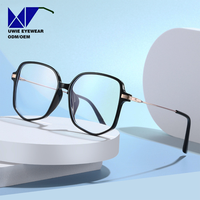 Monture optique polygonale personnalisée OEM en TR90 et métal, anti-lumière bleue, pour adultes unisexes, taille 53-18-144, 10+ ans d'expérience