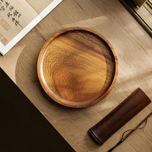 Guanlan Walnut Wood Round Tea Tray Dry Brewing <b>Table</b> Chinese Style Solid Wood Multi Functional <b>Pot</b> Stand - Product Image 3