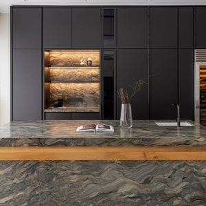 Nouvelle arrivée de haute qualité Design d'armoire moderne Placage de bois Finition laquée mate Armoires de cuisine - Product Image 6