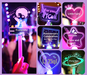 Richshining Ventaglietti LED Personalizzati a Forma Libera per Concerti, Effetto Neon, Logo in Acrilico, Cambio Colore, Alimentazione a Batteria, per Feste di <span class=keywords><strong>Laurea</strong></span> ed Eventi - Product Image 1