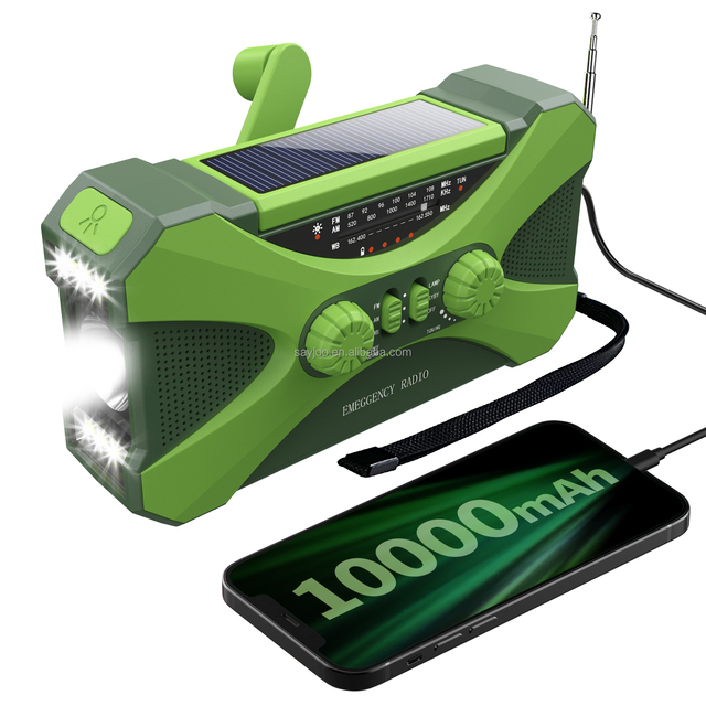 Hot Sell Emergency Solar Hand Crank Radio Led Flashlight Noaa Am Fm Weather Radio Portable