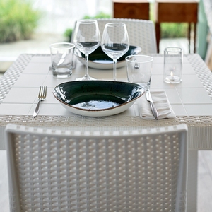 Sedia da Giardino Bica Indiana Antracite con Braccioli 59x57x86h cm Poltrona da Esterno Effetto Rattan in Polipropilene - Product Image 4