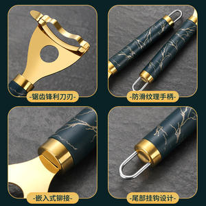 Séparateur de grains de maïs en titane, 18 cm, manche doré avec crochet pour usage en cuisine, éplucheur multifonctionnel pratique - Product Image 4