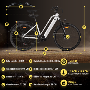 Bicicleta eléctrica urbana con batería de 48V 19.2AH en stock en la UE, bicicleta eléctrica de ciudad de largo alcance, bicicleta eléctrica urbana. - Product Image 5