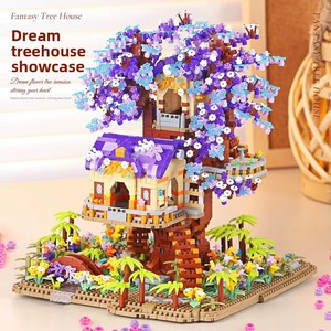 <span class=keywords><strong>Jouet</strong></span> éducatif en blocs de construction en plastique, micro-particules, fleurs de cerisier, maison dans les arbres, pour filles de 14 ans et plus, vente en gros, cadeau - Product Image 4