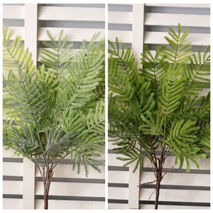 Plante artificielle de mousse de coton Dreamy Mimosa, feuilles vertes, décoration de mariage, bouquet à main, PVC, caoutchouc souple, 120 cm - Product Image 5