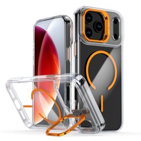 Étui de téléphone transparent en acrylique avec support de lentille invisible pour iPhone 17 Pro Max Air 14 15 16 Plus 13 12 11