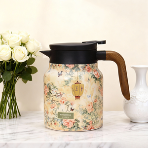 Termos kopi gaya Tiongkok, termos kopi terisolasi 1L, ketel vakum dinding ganda, hadiah bisnis - Product Image 3