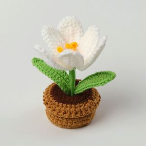 Pequeña Planta de Tulipán Tejida a Mano en Maceta, Flor Tejida a Crochet, Tulipán de Hilo Tejido en Maceta - Product Image 6