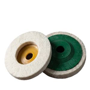 Disque de polissage en feutre de laine verte de 4 pouces, type 100, à poils fins, pour meuleuse d'angle, épaissi, pour polissage miroir du métal et polissage vert - Product Image 1