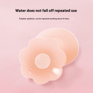 Autocollant de mamelon en Silicone étanche transfrontalier couvertures de mamelon Anti-bosse pour robe de fronde Sexy autocollant décoratif de poitrine Anti-lumière - Product Image 2