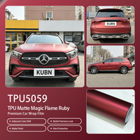 Film de protection de voiture TPU Matte Magic Flame Ruby, épaisseur 7,5 MIL, anti-jaunissement, résistant aux rayures, film de protection de voiture de qualité supérieure